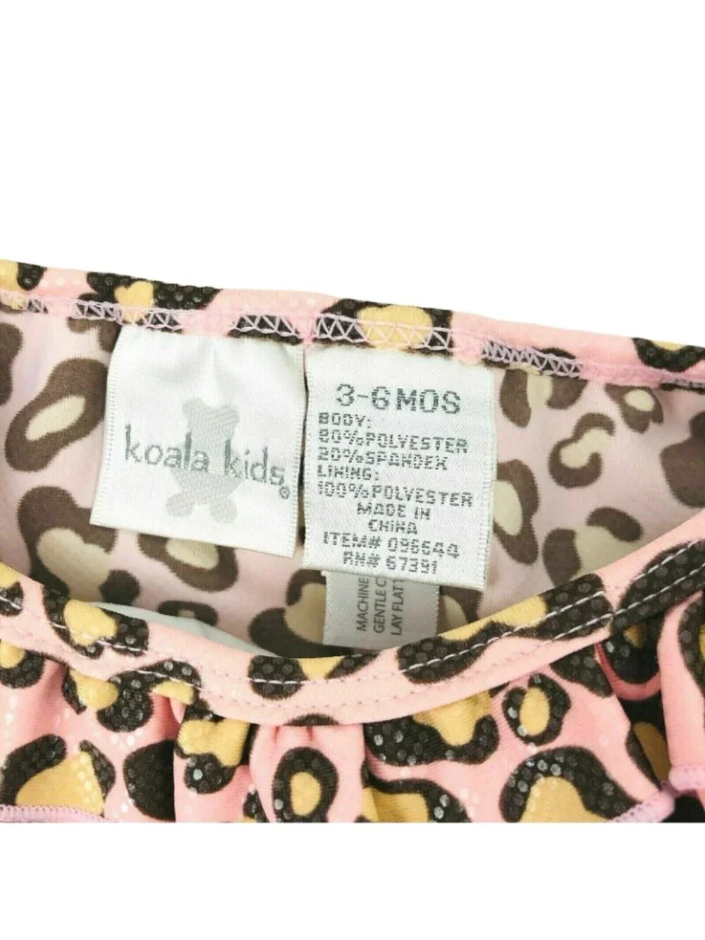 Koala Kids Bikini Baby Girl 3-6 mos Bathingsuit Pink Leopard Swimsuit NWT 2 Piec